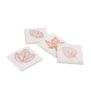 Dessous de verre en métal marbre, forme personnalisée, dessous de tasse à usage d'hôtel, Design de feuille, meilleure vente, décoration de Table pour la maison, 5 pièces - Product Image 1