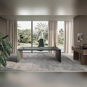 Escritorio Ejecutivo Moderno con Patrón de Mármol HPL, Construcción de Madera Contrachapada E1, Estación de Trabajo de Oficina de Alta Gama con Laminado de Grado Superior - Product Image 3