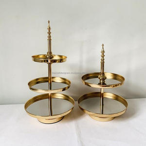 Decorative 2 Tier 3 Tier <b>Cake</b> <b>Stand</b> For Wedding Decor Table Accessories Fruits Cupcake Display Brass Round Plates <b>Cake</b> <b>Stand</b> - Product Image 1