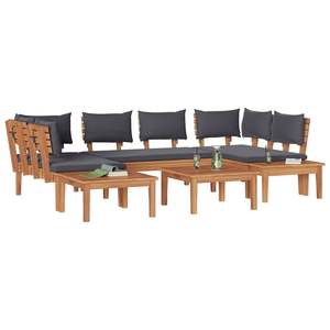 Conjunto de 4 Bancos de Jardín Marrones y Grises con Almacenamiento para Cojines, Colección de Muebles Elegantes para Exteriores - Product Image 3