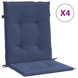 Juego de 4 Cojines para Silla de Exterior, Color Azul Marino, 100% Poliéster, Diseño de Respaldo Bajo - Product Image 2