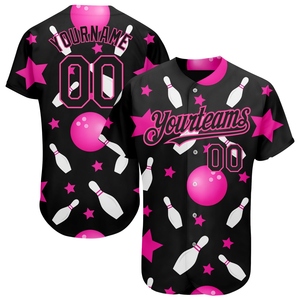 เสื้อเบสบอลแท้ลาย 3 มิติสีดำชมพูแบบกำหนดเองจาก OMMIZ INDUSTRY ขายส่งขายดีที่สุด - Product Image 1