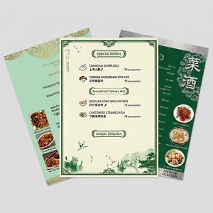 Carte de menu de restaurant personnalisée en PVC, imperméable, réutilisable, pour la présentation des plats et des boissons, pour café, hôtel, bar, impression durable - Product Image 2