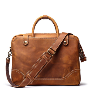 Bolsos de Cuero Genuino para Computadora Portátil con Logotipo Personalizado 2026, Bolsa de Cuero para Computadora Portátil al por Mayor, Maletín de Oficina con Múltiples Compartimentos - Product Image 1