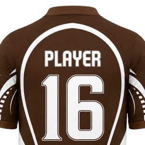 Ensemble de maillots de football marron et blanc, uniforme de football personnalisé, kit sportif léger pour équipe, tissu respirant, vêtements d'entraînement et de match - Product Image 4