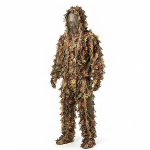 Combinaison de chasse camouflage d'extérieur, vêtements de terrain camouflage avec capuche, tissu léger et respirant, design de poche pratique - Product Image 1