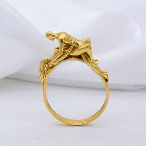 3D Sculpture Romantic Couple Lovers <b>Hugging</b> 18K Gold Plated Brass <b>Ring</b> with Punk Embrace Design - Product Image 4