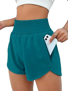 Pantalones cortos deportivos para mujer, pantalones cortos deportivos transpirables para correr, pantalones cortos de gimnasio de cintura alta - Product Image 4