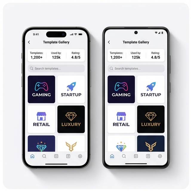 Royalcraft Logo Maker App Create Logos Brand Identity Business Logo Design & Templates Stock Enterprise Mac IOS/Android