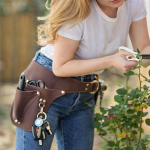 Cinturón de herramientas de floristería de cuero premium, organizador de jardinería con múltiples bolsillos, bolsa de cintura ajustable, logotipo personalizado, precio OEM en venta. - Product Image 5