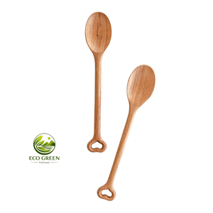 Cuillère à salade en bois de haute qualité, faite à la main, ustensile en bois naturel pour la cuisine et la restauration - Product Image 3