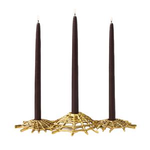 Support de bougie en métal artistique de luxe en forme de toile d'araignée, support de bougie décoratif pour table, style contemporain, salon, table à manger, mariages - Product Image 1