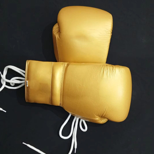 Gants de boxe professionnels en cuir véritable sur mesure, neufs, avec lacets, sangle de poignet réglable, légers - Product Image 6