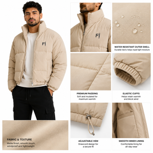Men's Quilted Puffer <b>Jacket</b> Stand Collar Padded Winter Men's <b>Jackets</b> Wholesale OEM Custom Lightweight Warm Casual Outdoor <b>Jacket</b> - Product Image 5