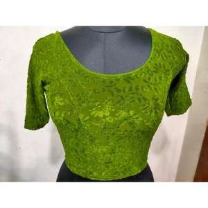 Ready made Vintage Print Summer Womens Blouse Stretchable Plus Size Half Sleeve Georgette <b>Brasso</b> for Export Sale - Product Image 1