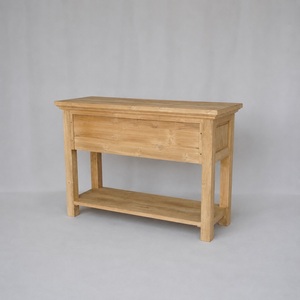 Farmhouse Solid Teak Wood <b>Console</b> <b>Table</b> with 3 Drawers Lower Shelf <b>Storage</b> for Entry Living Room Hotel Furniture Model CAB17 - Product Image 3