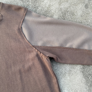 SEMETAL Men's <b>Long</b> <b>Sleeve</b> T-Shirt Embroidered Logo O-Neck Knitted Regular Fit Casual <b>Brown</b> <b>Top</b> - Product Image 2