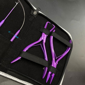 Kit d'outils de pose et de retrait d'extensions capillaires en micro-perles en acier inoxydable avec logo personnalisé, pinces à micro-liens - Product Image 3