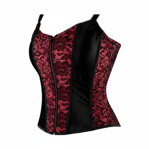 Corsé de cuero con tiras y cordones, bustier, moldeador de busto, con varillas de plástico, diseño sin costuras, logotipo personalizado, servicio OEM - Product Image 1