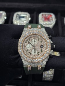 Montre de luxe élégante pour femme avec diamants Moissanite, bracelet en acier inoxydable, édition limitée, vente en gros - Product Image 5