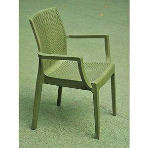 Fauteuil de direction en plastique Thien My avec dossier solide et accoudoirs |   Chaise de bureau pivotante empilable au design moderne en plastique PP pour usage commercial haut de gamme - Product Image 1