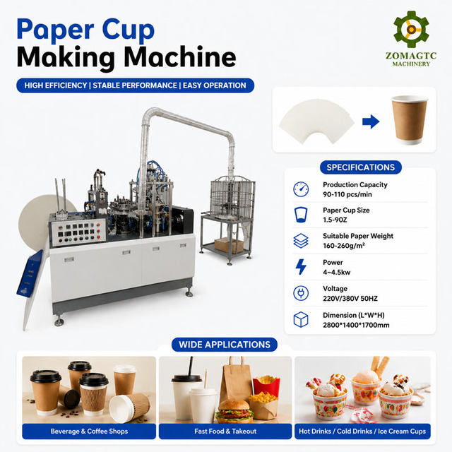 Ice Cream Hot Coffee Paper Cup Molding Making Machine Fully Automatic Biodegradable Disposable Party Paper Cup Making Machine