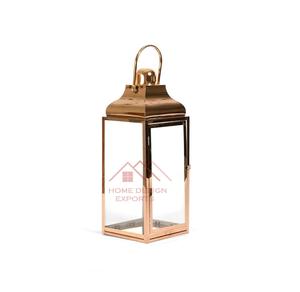 Glossy <b>Copper</b> Finished Metal Candle <b>Lantern</b> - Product Image 1