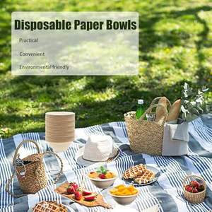 Tazones de Papel Compostables de 8oz, Resistentes al Agua, Aptos para Alimentos, Tazones Desechables de Bagazo, Biodegradables, Ecológicos, Resistentes al Calor - Product Image 4