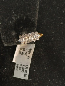 Attractive 14K <b>Gold</b> Women <b>Ring</b> with Brilliant Diamond Look Stones Premium Party Wear Jewelry Supplier - Product Image 4