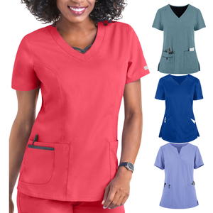 HIGH QUALITY Medical <b>Scrubs</b> <b>Top</b> Nursing Fashion Uniform Hospital Clothes Customize Design for Women - Saomai FMF Uniform OEM/ODM - Product Image 4