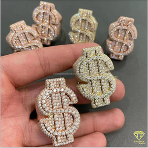 จี้เพชรเลี้ยงในห้องปฏิบัติการเงินแท้ 925 ประดับเพชรแบบ Iced Out ชุบทอง สไตล์ฮิปฮอป สำหรับผู้ซื้อขายส่ง - Product Image 4