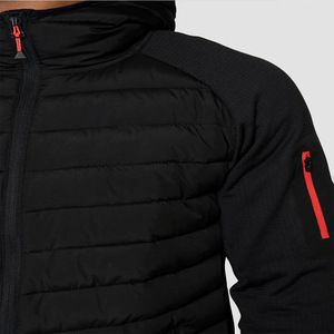 Veste matelassée à capuche noire pour homme, imperméable, coupe-vent, chaude, légère, fermeture éclair sur le devant, prix de gros - Product Image 5