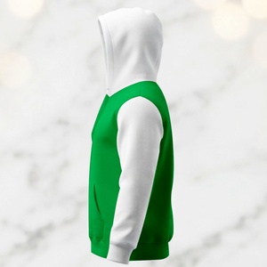 Sweat-shirts tendance et durables de couleur blanc-vert, design et tissu personnalisés, en vente, option de personnalisation du logo. - Product Image 4