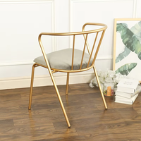 Chaise de salle à manger scandinave contemporaine, cadre en métal moderne, coussin en cuir gris, imperméable, pour la maison, le bureau, le salon, le restaurant