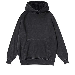 Sweat à capuche tendance en coton 100% teint et lavé, poids lourd 420 g/m², coupe ample pour homme, idéal pour l'hiver, service OEM - Product Image 1