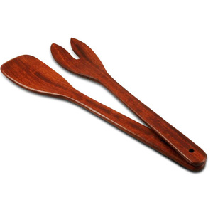 <b>Top</b> Selling Wooden Salad Server Spoon & Fork <b>Set</b> Elegant Cutlery Flatware Wooden Salad Server Dining Premium Accessories - Product Image 1
