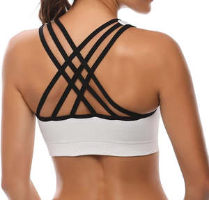 Sujetadores deportivos transpirables sin tirantes y acolchados para mujer, paquete de 3 con logo frontal para yoga, correr y fitness - Product Image 6