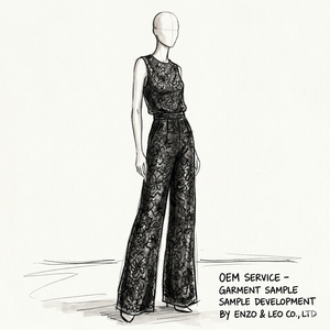 Échantillon de développement pour ensemble de dentelle pour femmes (perles et broderies) _ Services OEM _ COUS2601 _ ENZO & LEO CO., LTD - Product Image 1
