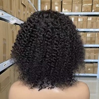 Perruque courte en cheveux humains vierges 100% 12A, coupe pixie, perruques courtes en cheveux humains, fabrication mécanique, vague courte, perruques pas chères pour femmes