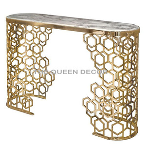 Trending Design <b>Gold</b> Hot Selling Handcrafted Wholesale Furniture Accessories <b>Console</b> <b>Table</b> Top Quality Rectangle Shape - Product Image 6