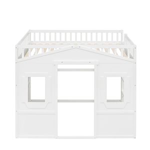 Letto a soppalco bianco a tutta altezza con scaletta per bambini - Product Image 3