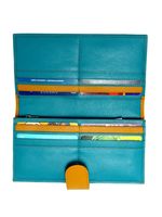 WRIZA Dompet Kulit Asli Wanita dengan Pelindung RFID, Dompet Tipis, 16 Slot Kartu, Kapasitas Besar, Ringan, Elegan, untuk Penggunaan Sehari-hari