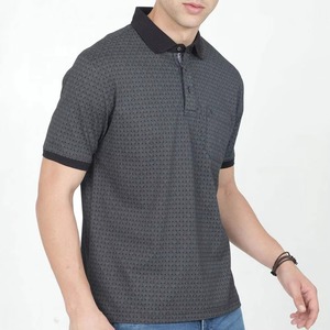 Polo de punto para hombre, manga corta, diseño de puntos, ropa informal, cuello negro, personalizable, venta al por mayor, OEM - Product Image 5