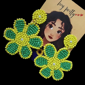 Pendientes Largos Colgantes de Moda con Bordado de Cuentas Hechas a Mano, Ligeros, para Fiesta - Product Image 1