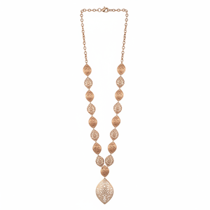 Collar con Colgante de Hoja Natural Chapado en Oro Rosa Revalia, Cadena de Eslabones, Estilo Minimalista para Mujer, Ideal para Bodas y Fiestas - Product Image 4