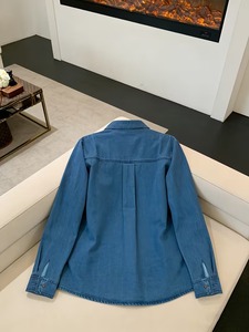 <b>Men</b> <b>Casual</b> Washed Denim <b>Shirt</b> Long Sleeve Button Up <b>Double</b> <b>Pocket</b> Fashion Streetwear - Product Image 6