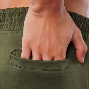 Pantalon de survêtement vert olive pour homme, taille élastique avec cordon de serrage, décontracté, plusieurs poches, tricoté mi-lourd, idéal pour l'automne - Product Image 5