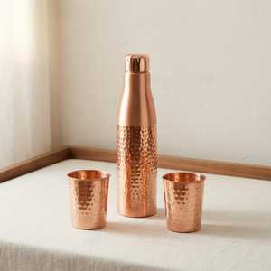 Handmade Pure Copper Water <b>Bottle</b> Hammered Finish Custom Logo Ayurvedic <b>Drinking</b> <b>Bottle</b> Minimalist Design Reusable <b>Metal</b> Gift - Product Image 3