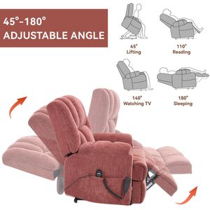 Dual Motor Heat Massage <b>Recliner</b> Infinite Position up to 350 LBS Electric Power Lift with Remote Medium Firm for Heavy Users - Product Image 6