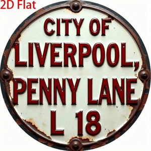 Decorazione da Parete in Metallo Rotonda Vintage con Design Penny Lane per Arredamento Casa - Product Image 2